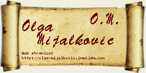 Olga Mijalković vizit kartica